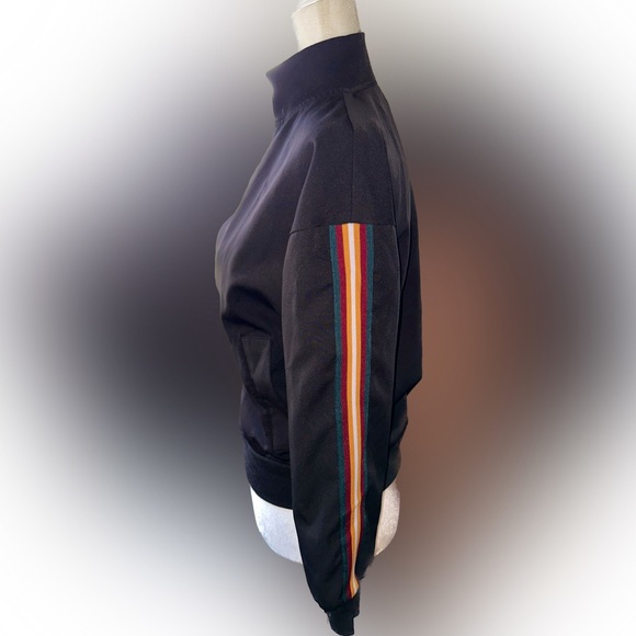 Shinestar Jackets & Blazers - Black Jacket with Red Green Orange White stripes size S